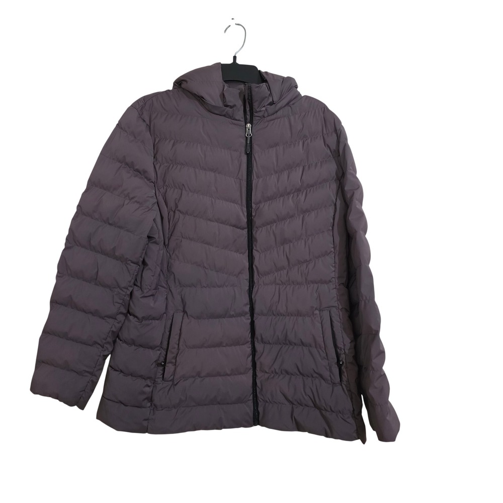 32 Degrees Heat Womens XXL Hooded Puffer Jacket Purple Mauve Quilted Zip Up